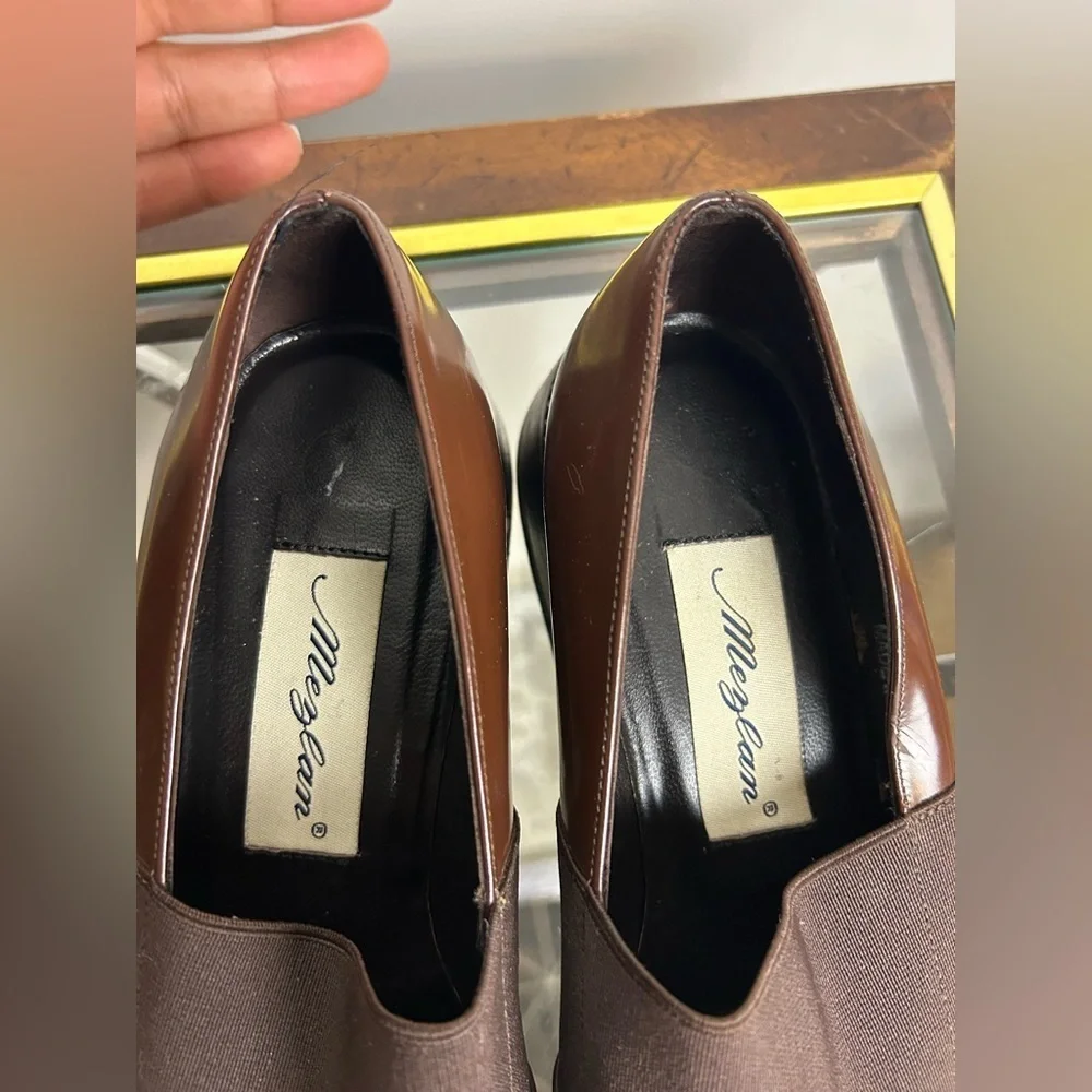 Mezlan‎ Vintage Platform Chocolate Brown pull on Shoes Size 8.5N Academia